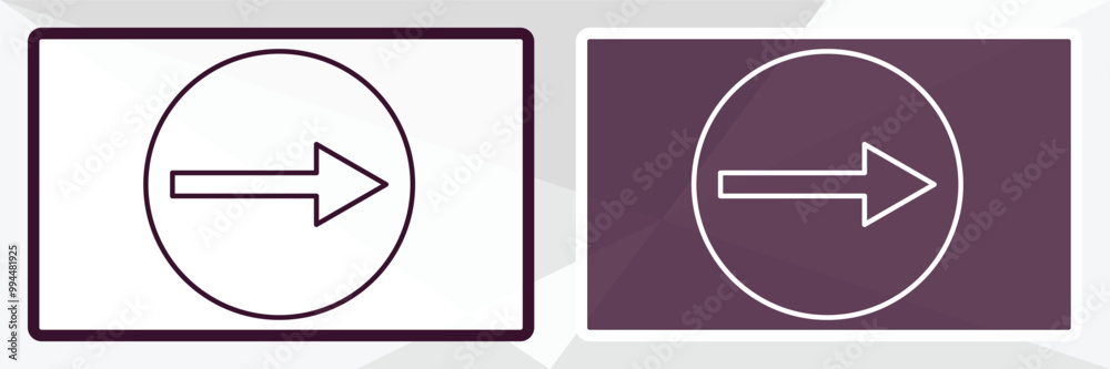 round right arrow outline icon. Linear vector from user interface concept. Thin line white and black round right arrow icon isolated on white and dark background round right arrow outline icon. Linear vector from user interface concept. Thin line white and black round right arrow icon isolated on white and dark background