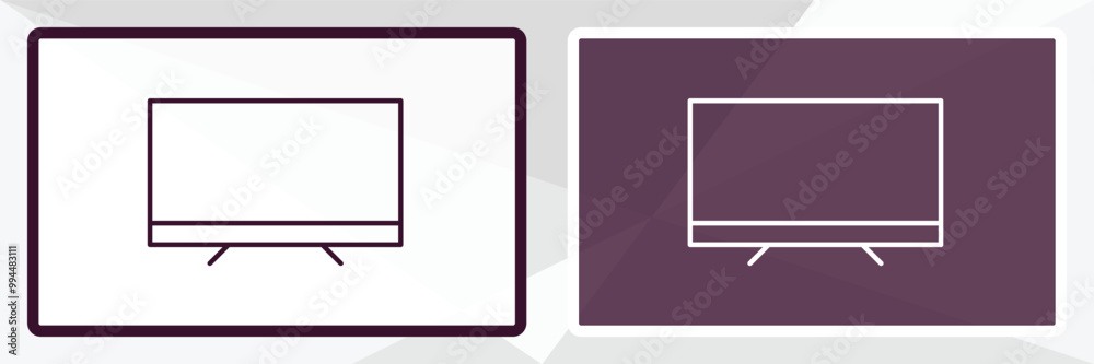 Naklejka premium display outline icon. Linear vector from user interface concept. Thin line white and black display icon isolated on white and dark background