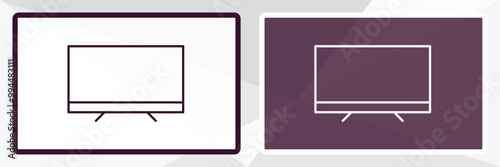 display outline icon. Linear vector from user interface concept. Thin line white and black display icon isolated on white and dark background