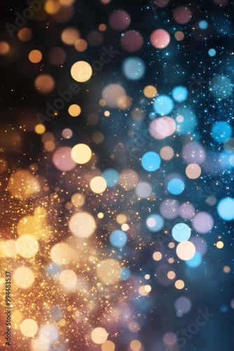 Colorful bokeh lights create a mesmerizing background of glimmering patterns ...