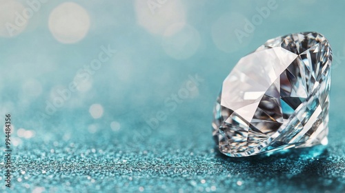 Stunning close-up of a sparkling diamond on a textured background, highlighti...