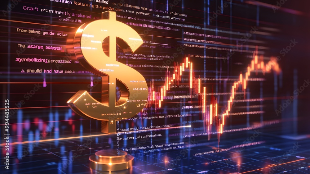 Golden Dollar Sign on a Stock Market Chart