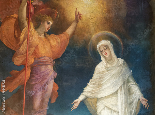 Φωτογραφία Painting of Annunciation to the Blessed Virgin Mary by the Archangel Gabriel