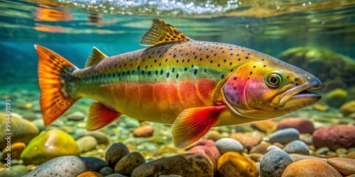 Stunning Golden Trout in Crystal Clear Water Showcasing Vibrant Colors and Natural Habitat Beauty