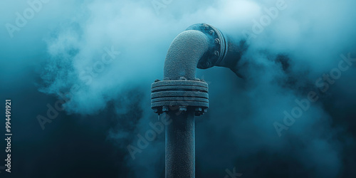 Obraz na płótnie Steam Rising From a Large Metal Pipe