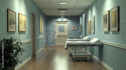 Hospital Corridor Interior Design: Clean and Minimalist