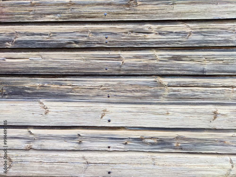 A weathered wooden wall featuring natural grain patterns and a rustic texture, ideal for adding custom text or graphics A weathered wooden wall featuring natural grain patterns and a rustic texture, ideal for adding custom text or graphics