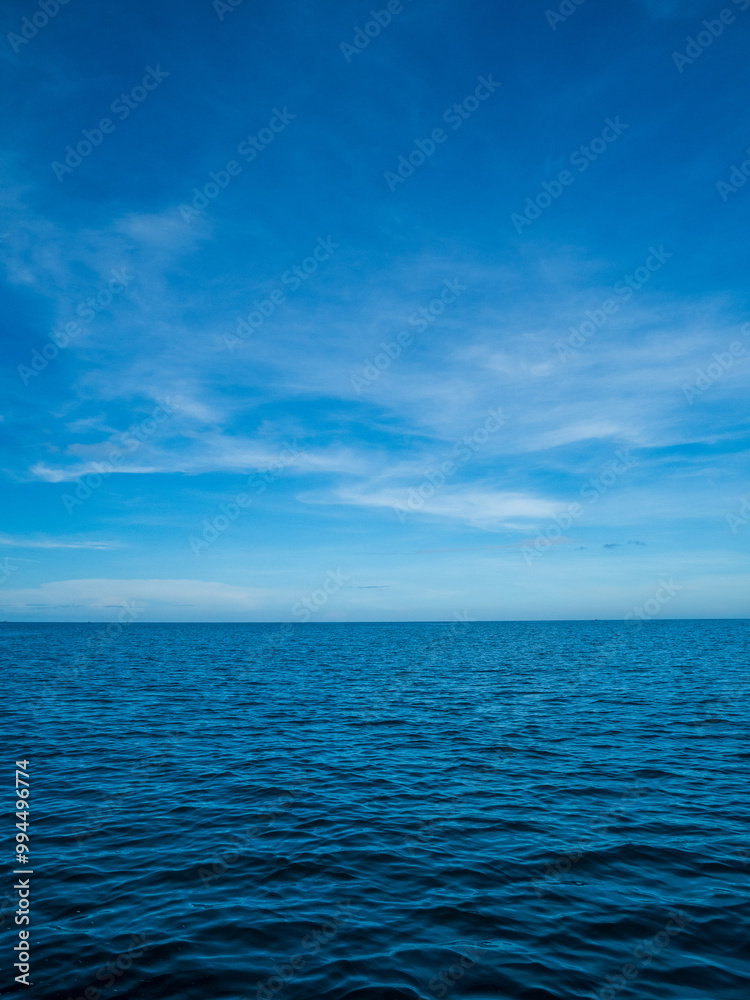 Landscape beautiful summer season vertical horizon look view tropical shore open sea cloud clean blue sky background calm nature ocean wave water nobody travel at Koh Muk Trang Thailand sun day time Landscape beautiful summer season vertical horizon look view tropical shore open sea cloud clean blue sky background calm nature ocean wave water nobody travel at Koh Muk Trang Thailand sun day time