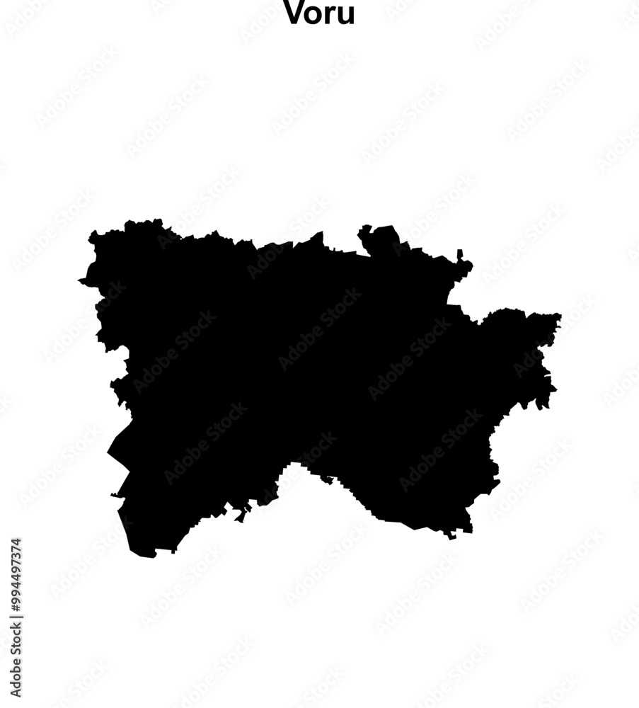 Voru county blank outline map Voru county blank outline map
