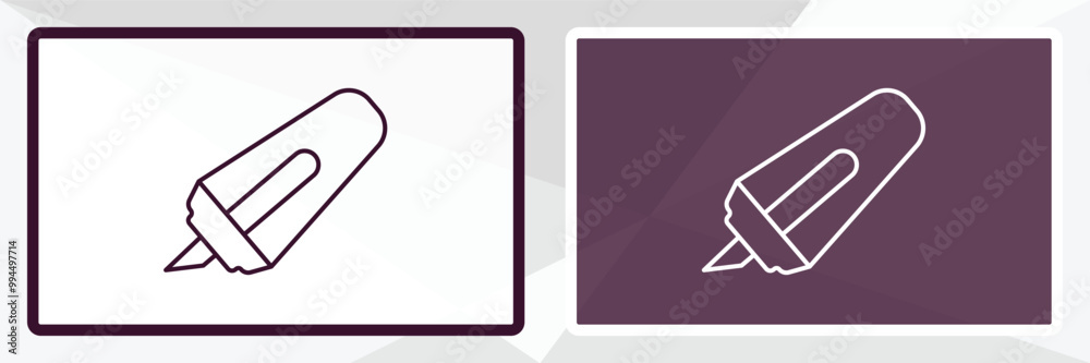 highlight outline icon. Linear vector from tools concept. Thin line white and black highlight icon isolated on white and dark background highlight outline icon. Linear vector from tools concept. Thin line white and black highlight icon isolated on white and dark background