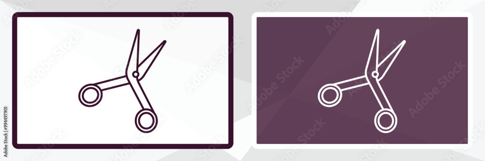 open scissors outline icon. Linear vector from tools concept. Thin line white and black open scissors icon isolated on white and dark background open scissors outline icon. Linear vector from tools concept. Thin line white and black open scissors icon isolated on white and dark background
