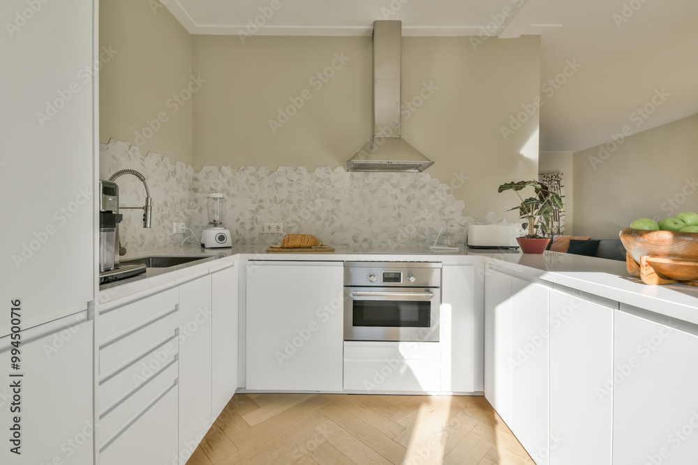 Modern kitchen interior with natural light Modern kitchen interior with natural light