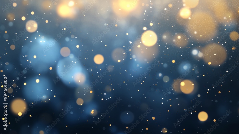 Fototapeta premium Colorful bokeh effect creating an abstract background with blue and orange hues during nighttime