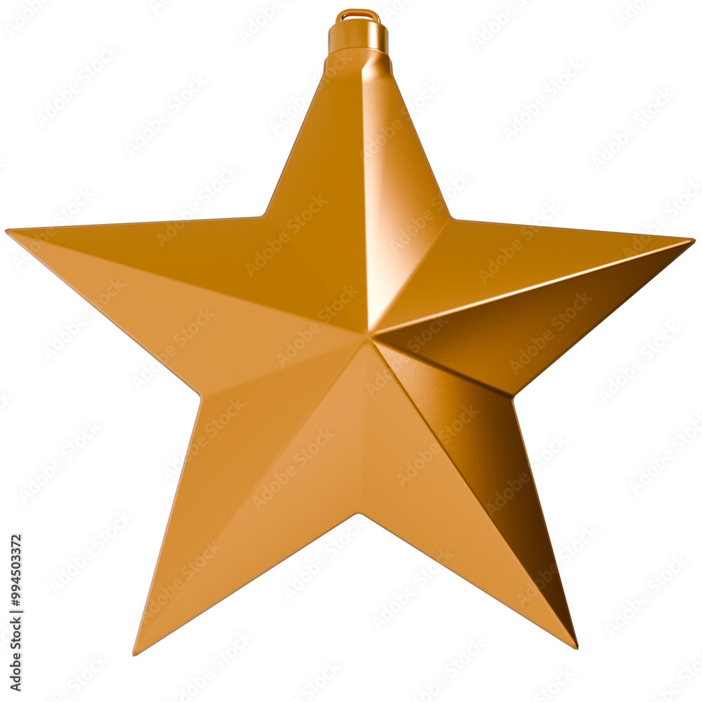 3d render golden star christmas decorationwith transparent background 3d render golden star christmas decorationwith transparent background