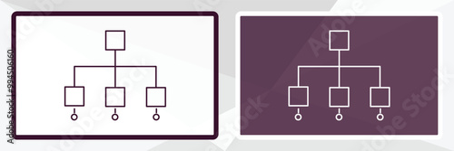 sitemaps outline icon. Linear vector from technology concept. Thin line white and black sitemaps icon isolated on white and dark background