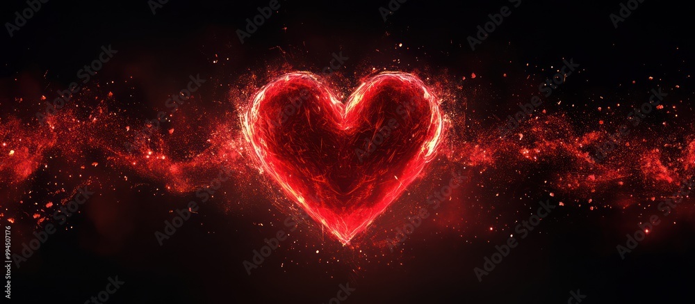 A heart shaped fire in the water. A heart shaped fire in the water.