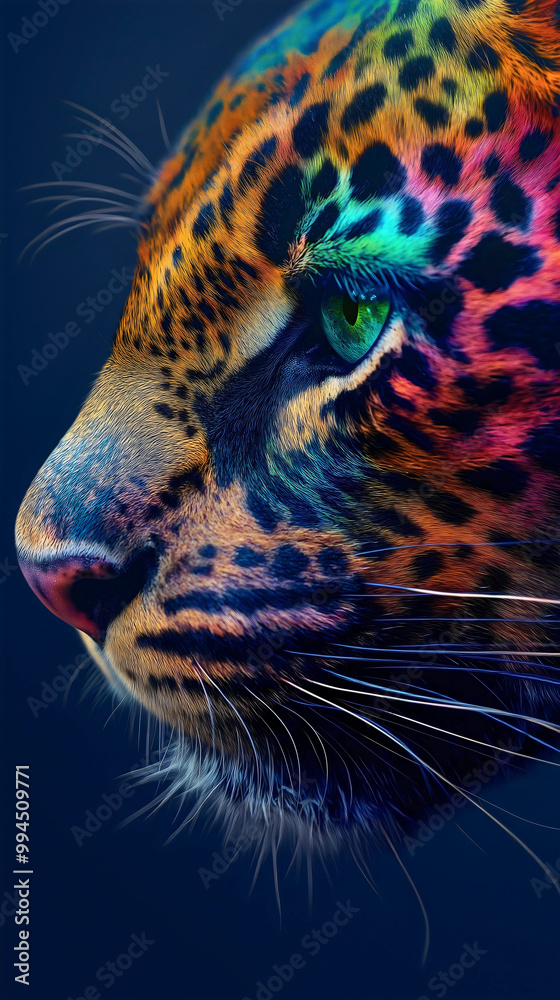 Obraz premium Leopard closeup face, wildlife abstract print, beautiful safari cat skin wallpaper, wild African feline texture, exotic predator fur pattern, natural jungle inspired design