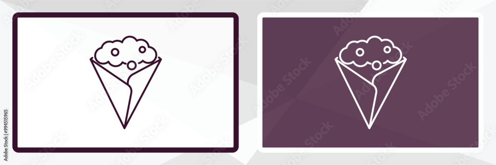 crepe and cream outline icon. Linear vector from restaurant concept. Thin line white and black crepe and cream icon isolated on white and dark background crepe and cream outline icon. Linear vector from restaurant concept. Thin line white and black crepe and cream icon isolated on white and dark background