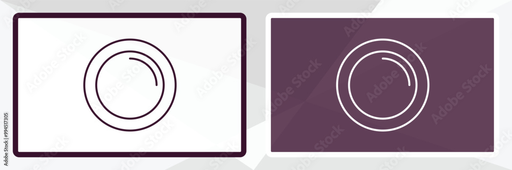 round plate outline icon. Linear vector from restaurant concept. Thin line white and black round plate icon isolated on white and dark background round plate outline icon. Linear vector from restaurant concept. Thin line white and black round plate icon isolated on white and dark background