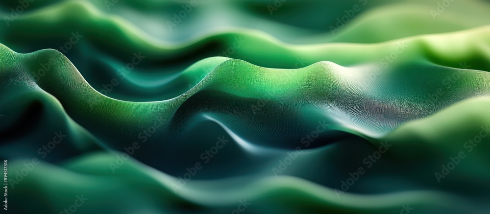 Obraz premium Abstract Green Waves