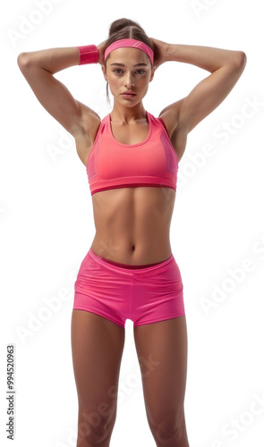 PNG Fit woman in pink outfit