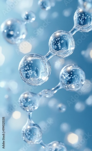 Wallpaper Mural Vertical AI illustration of carbon dioxide molecules in a dynamic and futuristic 3D composition on a blue background showcasing molecular structure Torontodigital.ca