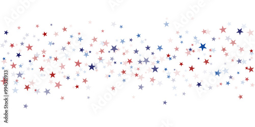 USA flag stars background, red and blue stars confetti, starry glitter