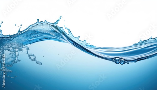  blue water wave isolated on white background 