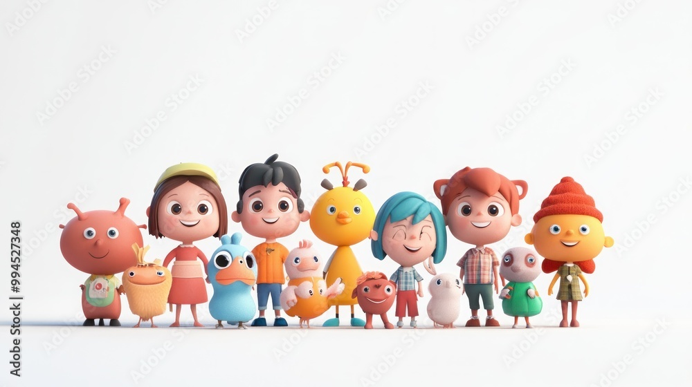 A Group of Animated Characters Standing Together A Group of Animated Characters Standing Together