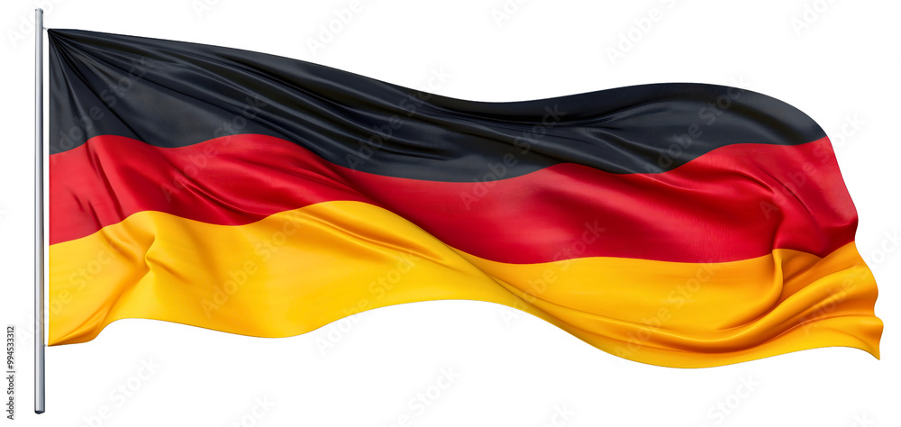 Fototapeta premium Germany country national flag, isolated patriotism, government waving symbol, nationality state emblem, nation sign icon, patriotic German banner, travel illustration background