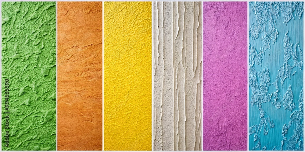 Fototapeta premium Various Drywall Finish Textures for Interior Design and Construction Applications in Home Renovation