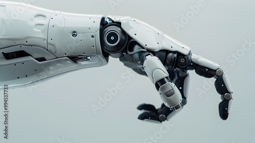 Detailed Robotic Arm in Minimalist Style Close-Up Photography