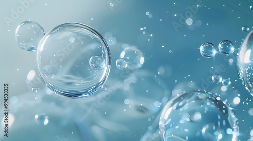 Wallpaper Mural Blue and White Water Bubble Concept Background in Professional Photography Torontodigital.ca