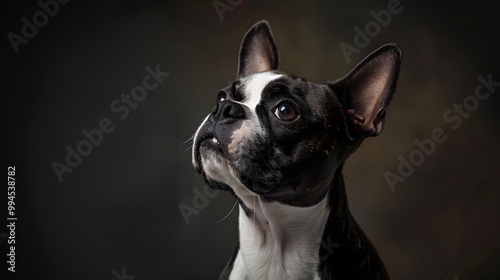 Boston Terrier Portrait in Professional Studio Setting