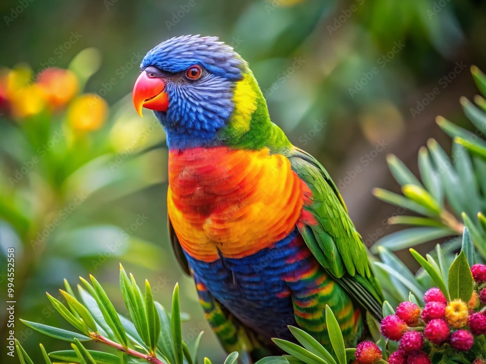 Naklejka premium Vibrant Australian Birds in Natural Habitat Showcasing Unique Colors and Diverse Species