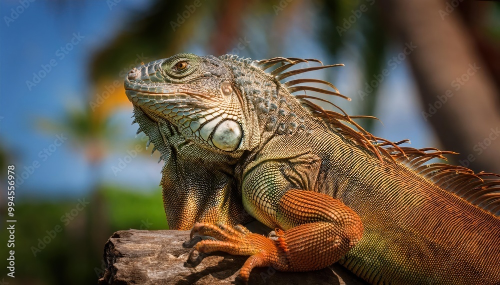Obraz premium Green iguana (Iguana iguana), also known as the American iguana