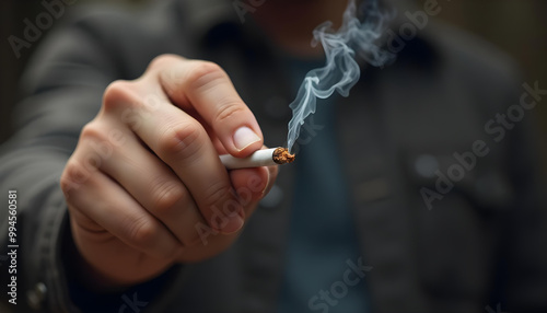 person with cigarette