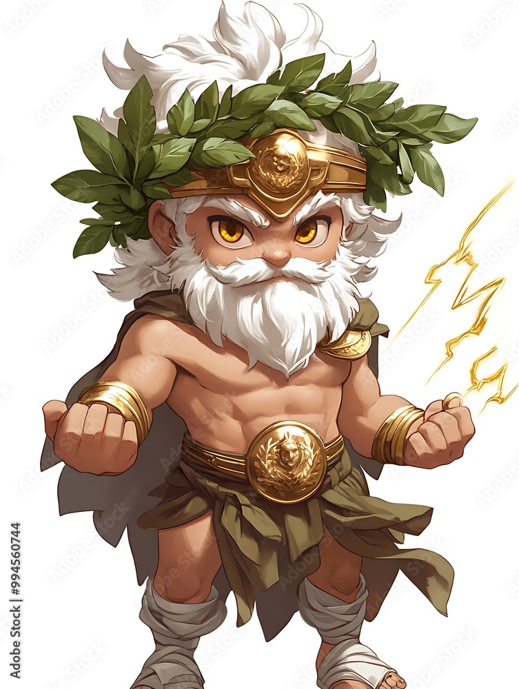 Cute Cartoon Illustration of Zeus, the King of Gods in Greek Mythology Cute Cartoon Illustration of Zeus, the King of Gods in Greek Mythology