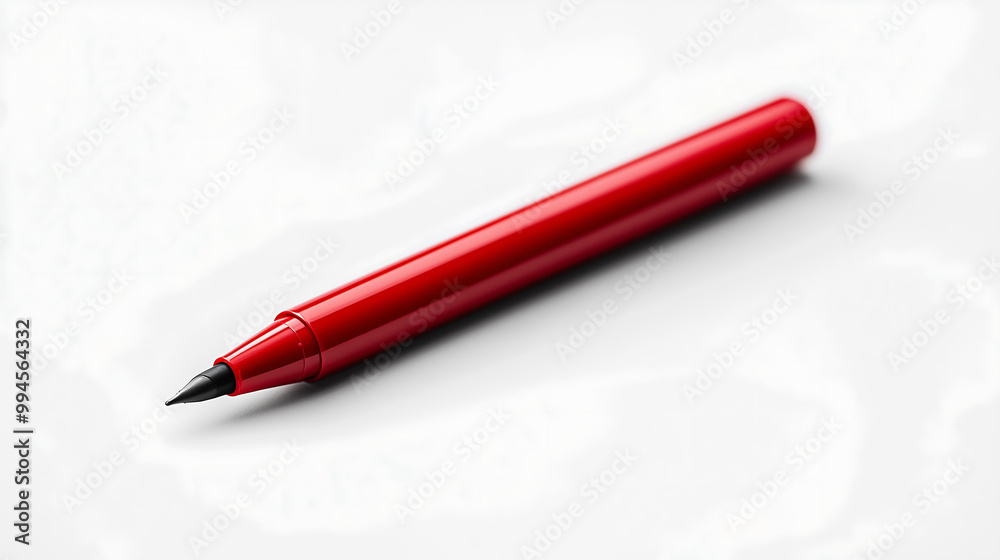 Single Red Marker Isolated on a Plain White Background, Featuring a Minimalist and Clean Design Single Red Marker Isolated on a Plain White Background, Featuring a Minimalist and Clean Design