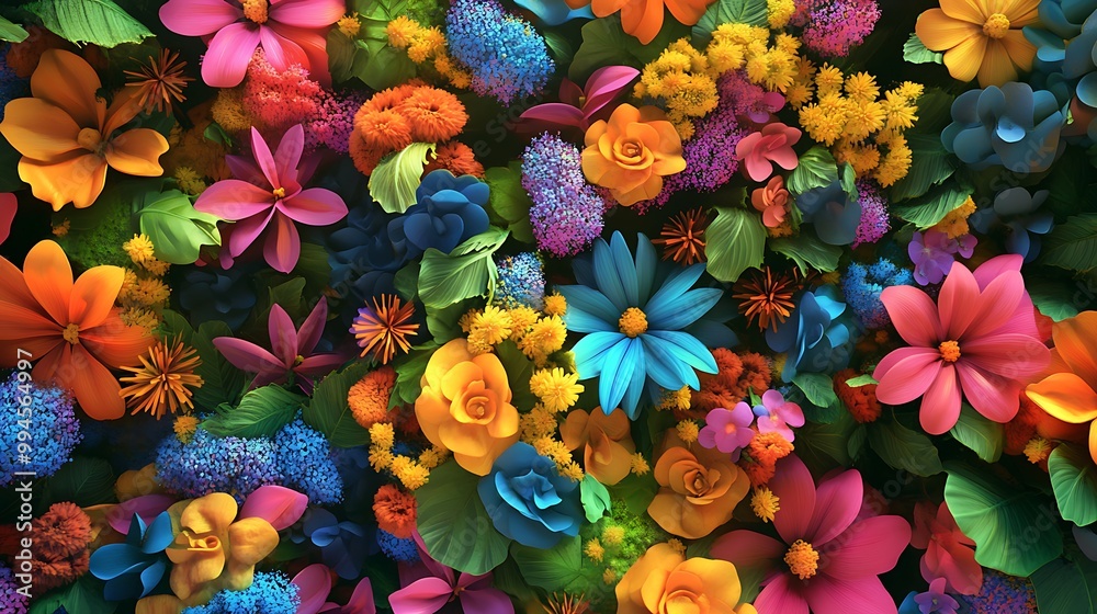 Colorful Flower Pattern Background Colorful Flower Pattern Background