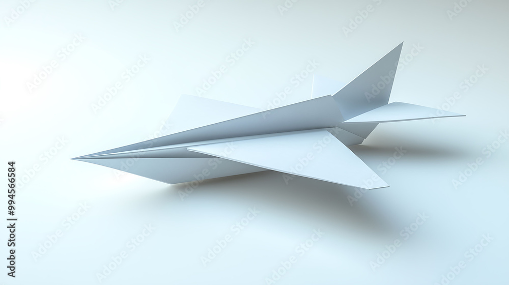 Minimalist Paper Airplane Isolated on a Clean White Background, Highlighting Playful Simplicity Minimalist Paper Airplane Isolated on a Clean White Background, Highlighting Playful Simplicity