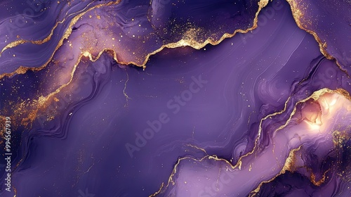 A stunning abstract purple marble texture with golden accents, ideal for backgrounds, wallpapers, or creative projects.