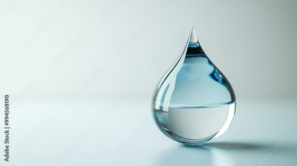 Single water droplet isolated a clean white background simple and refreshing design Single water droplet isolated a clean white background simple and refreshing design