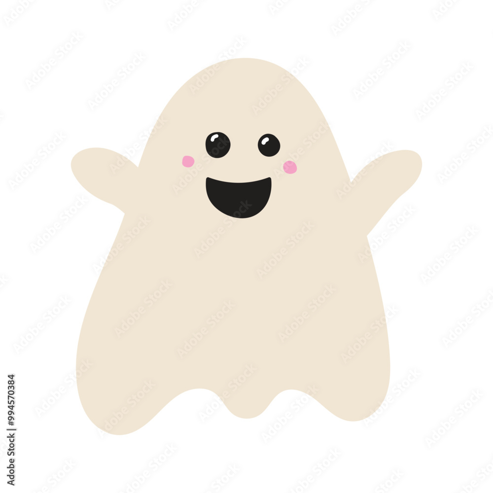 Hand drawn Halloween ghost icon. Vector illustration Hand drawn Halloween ghost icon. Vector illustration