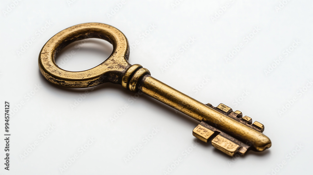 Minimalist and Clean Design: Key Isolated on a Plain White Background for Modern Aesthetic Appeal Minimalist and Clean Design: Key Isolated on a Plain White Background for Modern Aesthetic Appeal