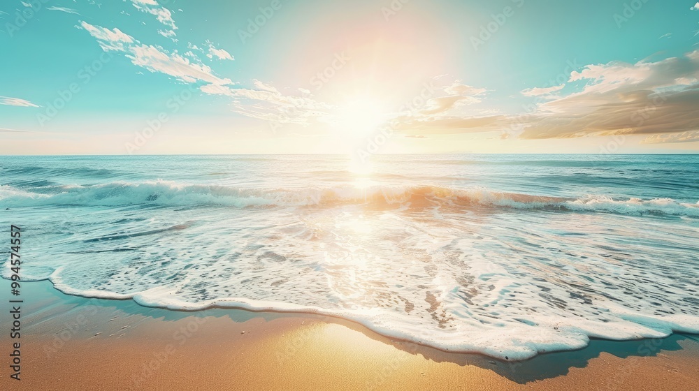 Sunlit summer beach with clear skies. Sunlit summer beach with clear skies.