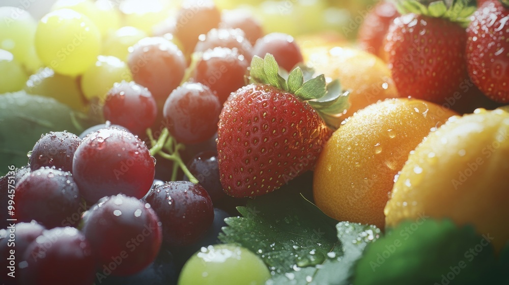 A colourful array of fruits, symbolizing a lush harvest laden with bounty A colourful array of fruits, symbolizing a lush harvest laden with bounty