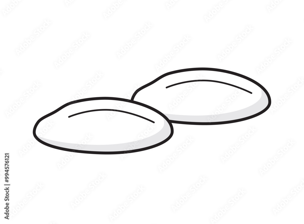 Two rice grains isolated vector illustration