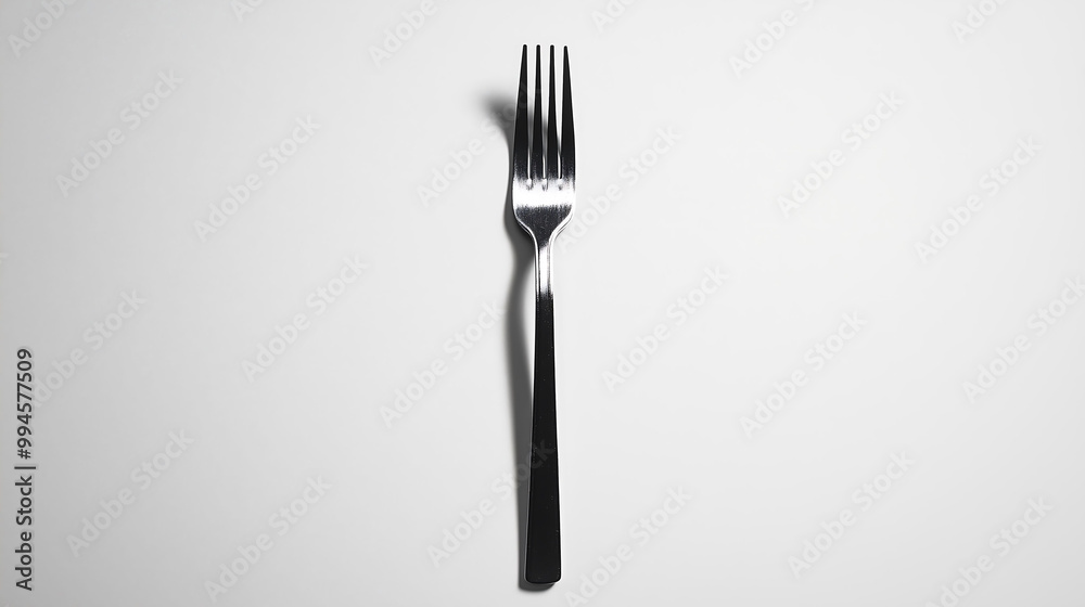 Solitary Fork Pristine White Background Minimalist Design Solitary Fork Pristine White Background Minimalist Design