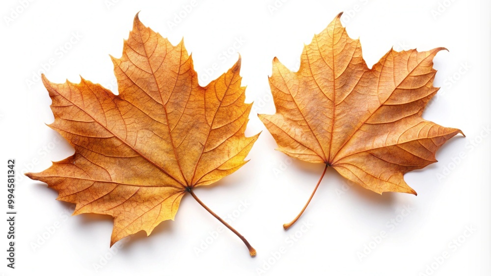Tan Autumn Leaves on White Background 4K HD Photo Tan Autumn Leaves on White Background 4K HD Photo